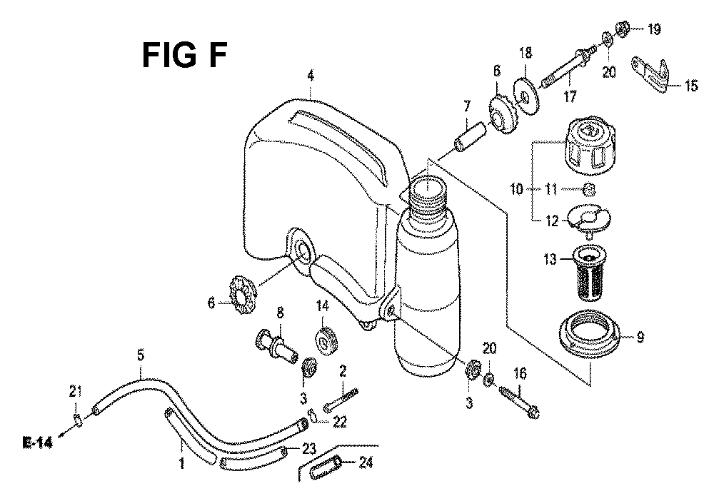Fig-6 Diagram and Parts List for GXV160H2 Type SFE Honda Engine