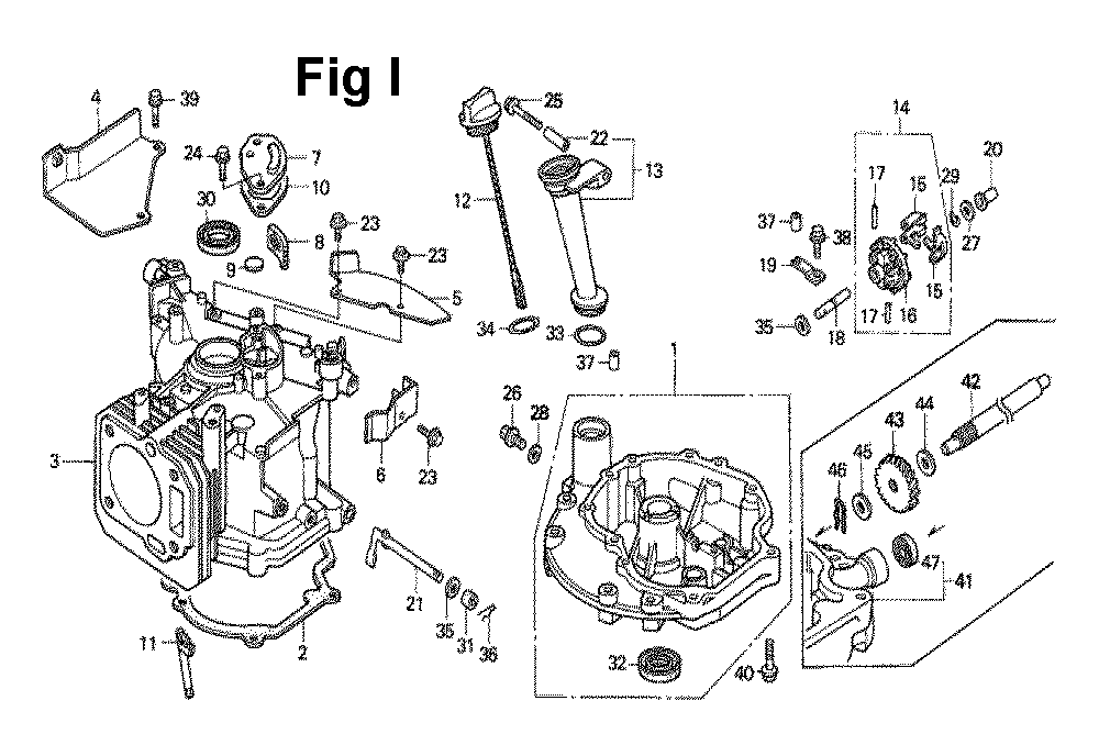 Fig-8 Diagram and Parts List for GXV140 Type A2 Honda Engine