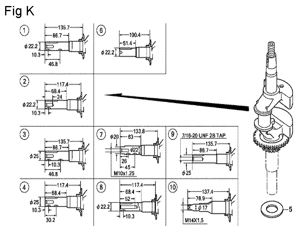 Fig-11 Diagram and Parts List for GCV160A Type S1M Honda Engine