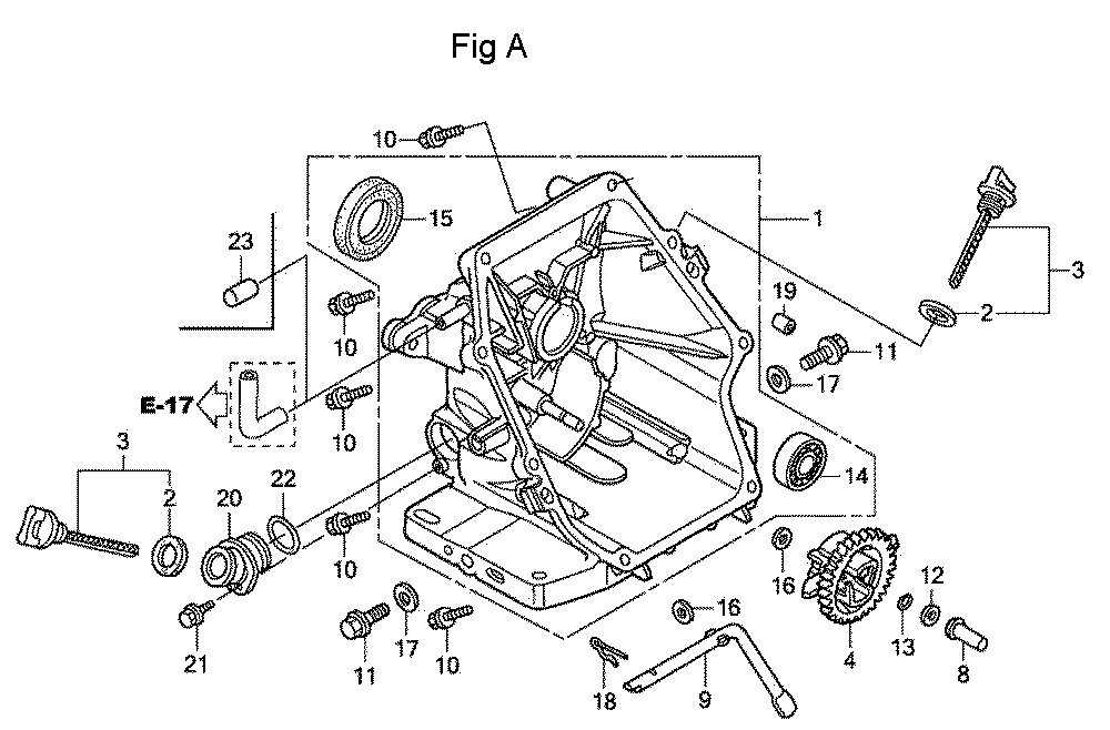 Fig-1 Diagram and Parts List for GC160A Type QHA Honda Engine