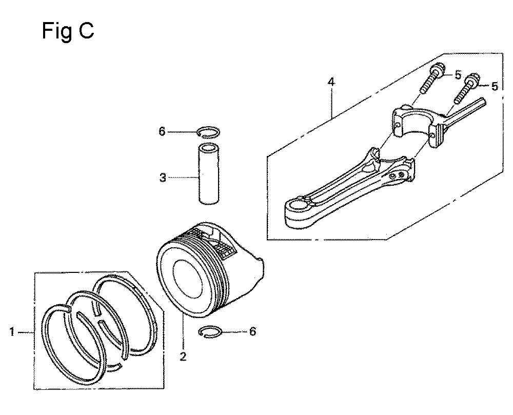Fig-3 Diagram and Parts List for GSV190A Type BHH Honda Engine