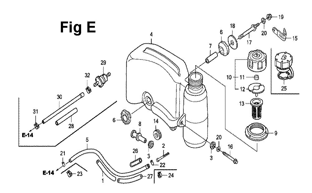 Fig-12 Diagram and Parts List for GXV160UH2 Type N55 Honda Engine