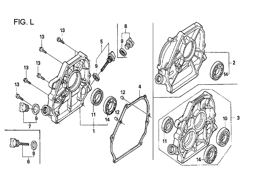 Fig-1 Diagram and Parts List for GX160U1 Type TCS2 Honda Engine