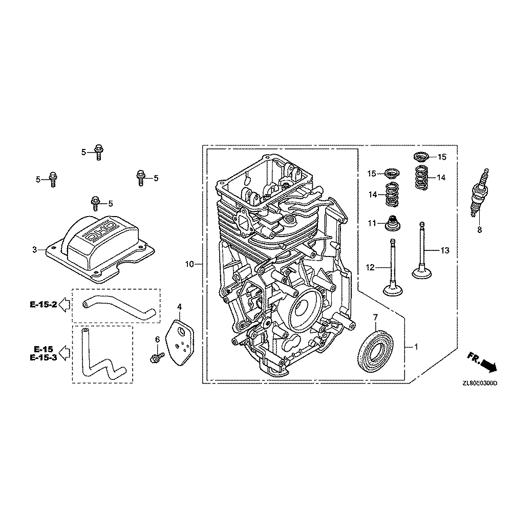 Fig-0 Diagram and Parts List for GC135 Type PHA Honda Engine