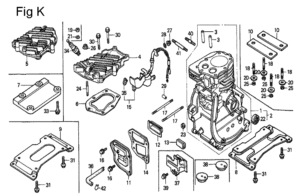 Fig-11 Diagram and Parts List for G100K2 Type SJ2 Honda Engine