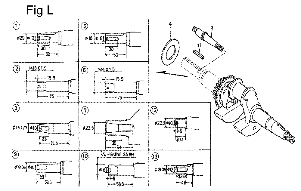Fig-12 Diagram and Parts List for GC135 Type PXD Honda Engine