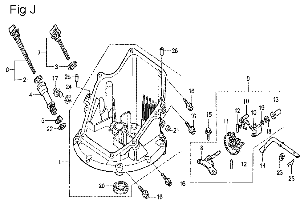 Fig-10 Diagram and Parts List for GCV160LA Type S3H Honda Engine