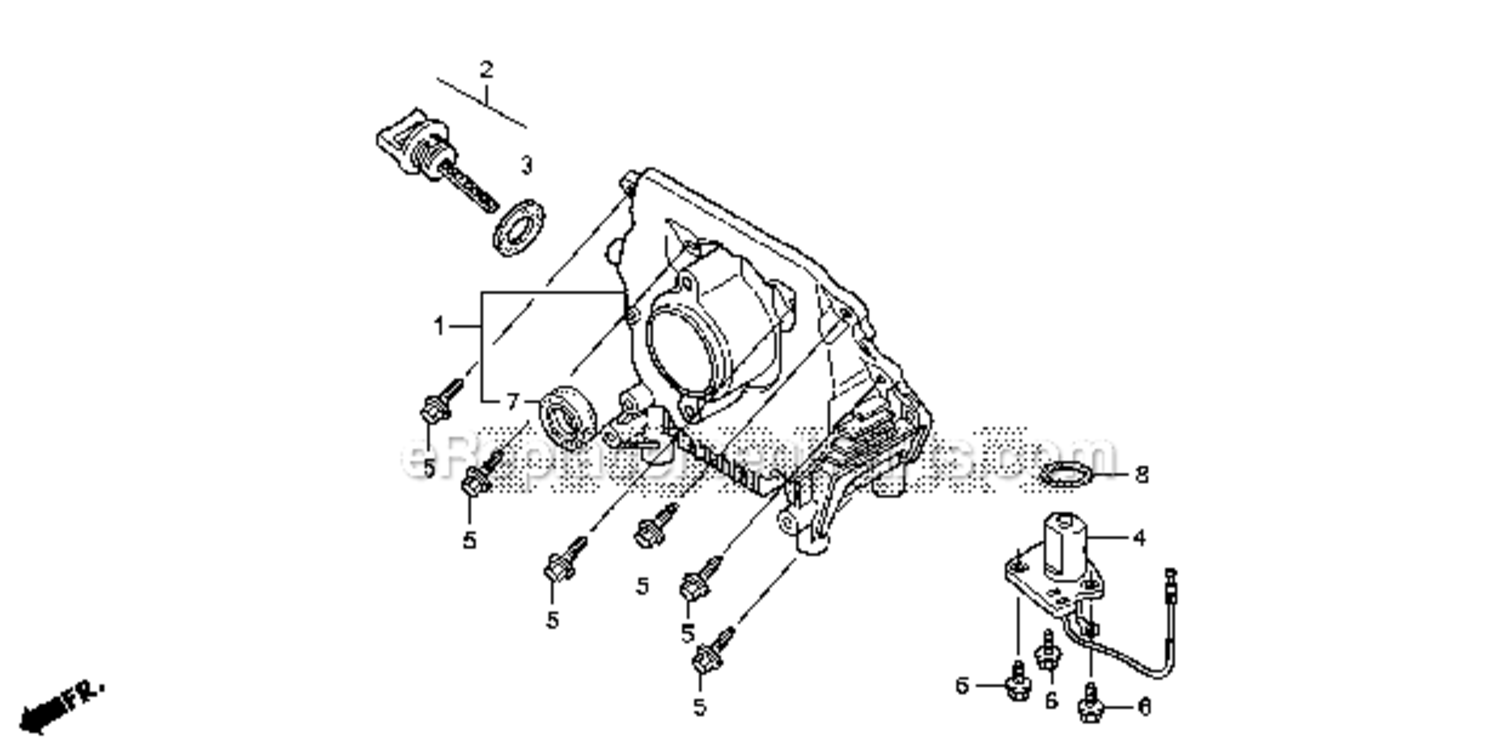 Oil Case Diagram and Parts List for EU1000I A2A Honda Generator