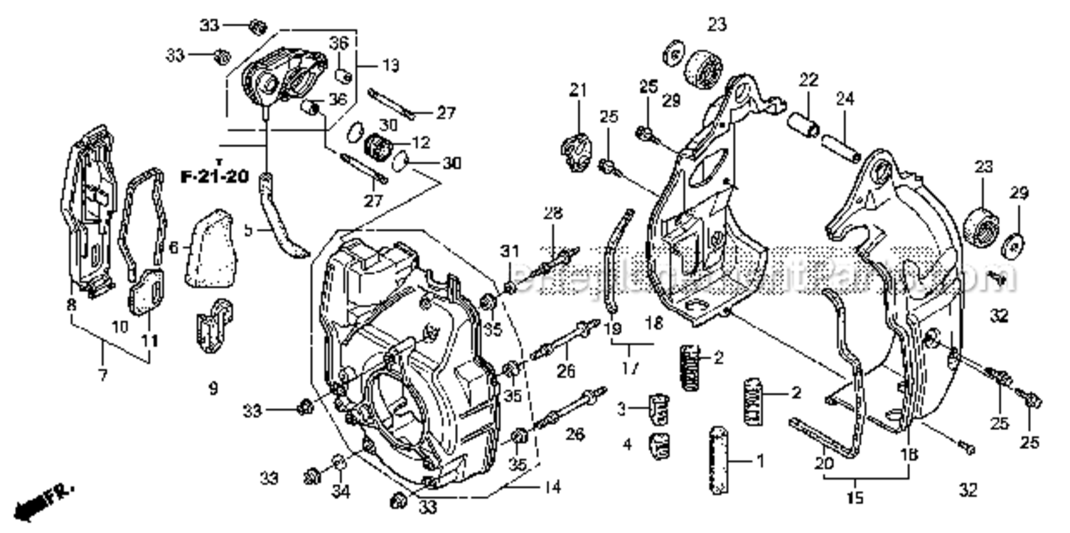 Air Cleaner  Shroud Diagram and Parts List for EU1000I A2A Honda Generator