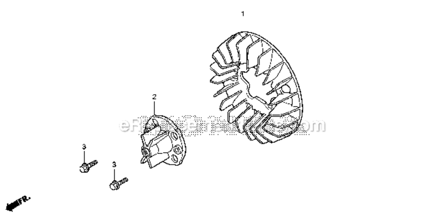 Cooling Fan Diagram and Parts List for EU1000I A2A Honda Generator