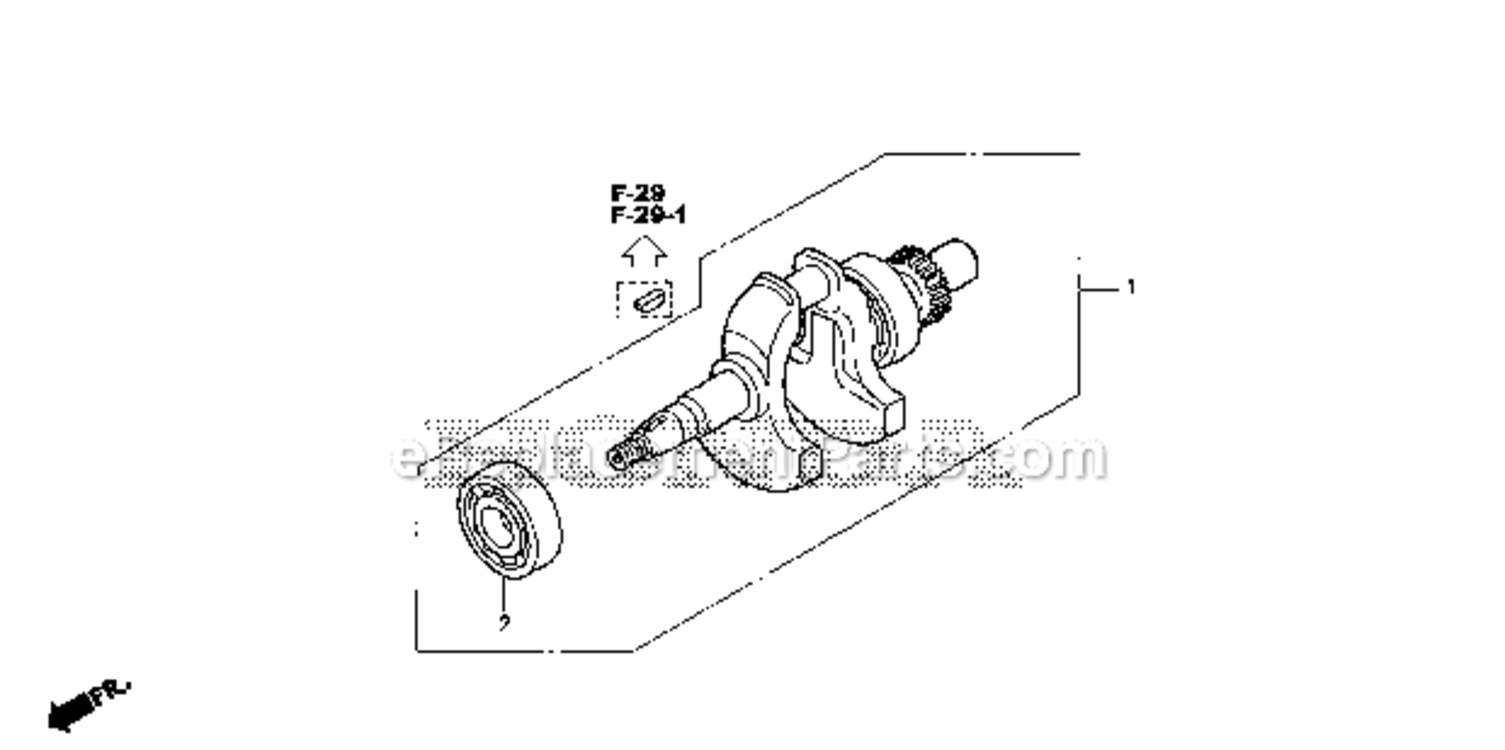 Crankshaft Diagram and Parts List for EU1000I A2B Honda Generator