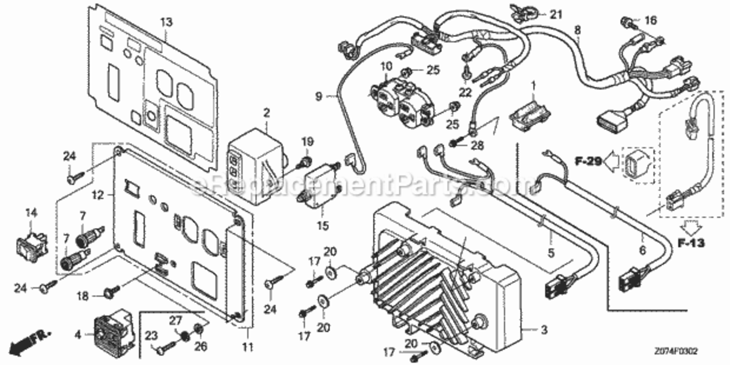 Control Panel (Eu2000Ik1) (AcAc2AnAn2C2C2Cm) Diagram and Parts List for EU2000IK1 AC2 Honda Generator