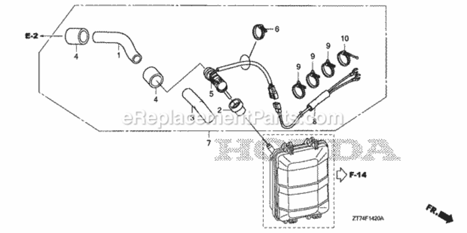 Breather Heater Diagram and Parts List for EU3000IS1 A Honda Generator