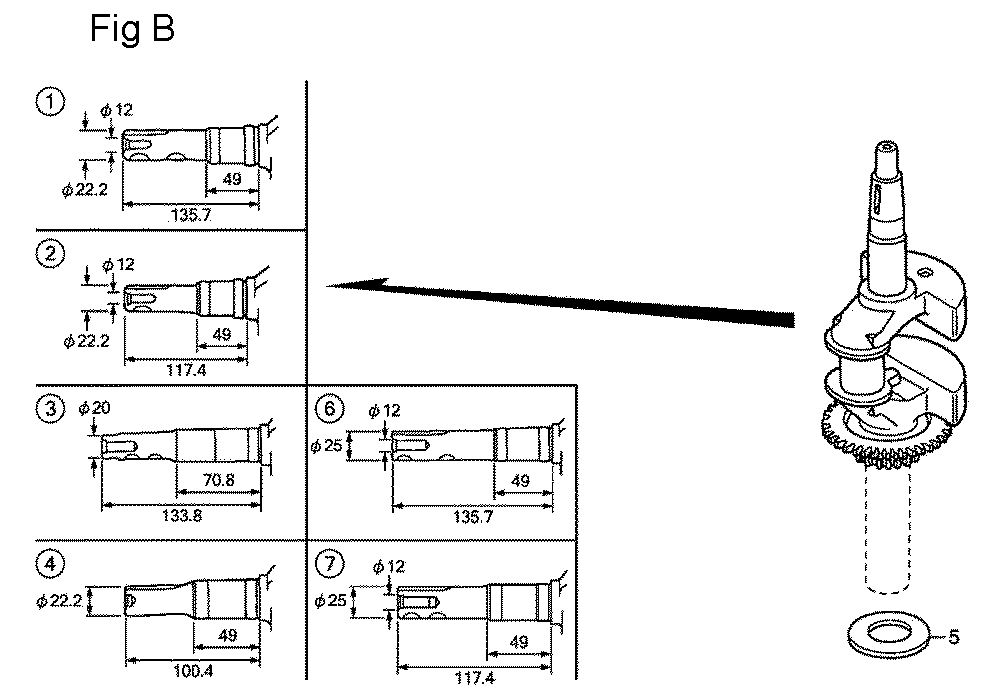 Fig-2 Diagram and Parts List for GSV190A Type A1C Honda Engine