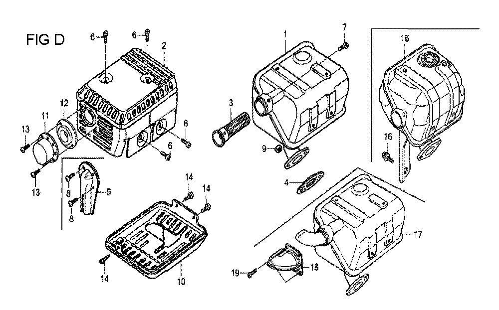 Fig-4 Diagram and Parts List for GX120T1 Type QXS2 Honda Engine