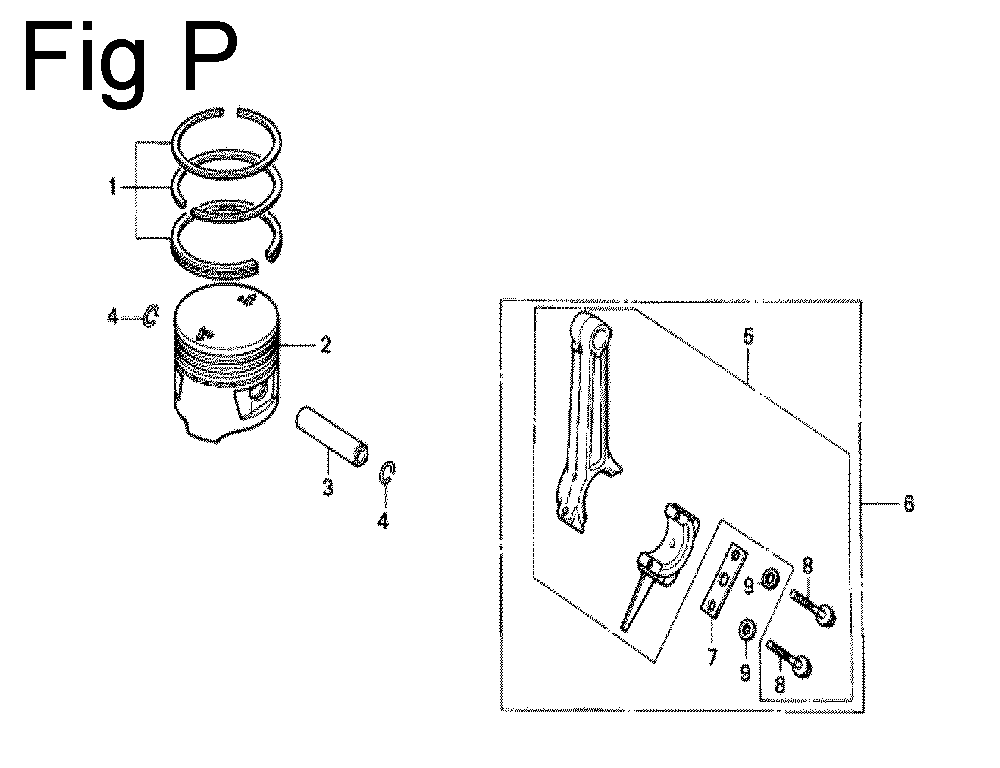 Fig-16 Diagram and Parts List for G100 Type Q Honda Engine