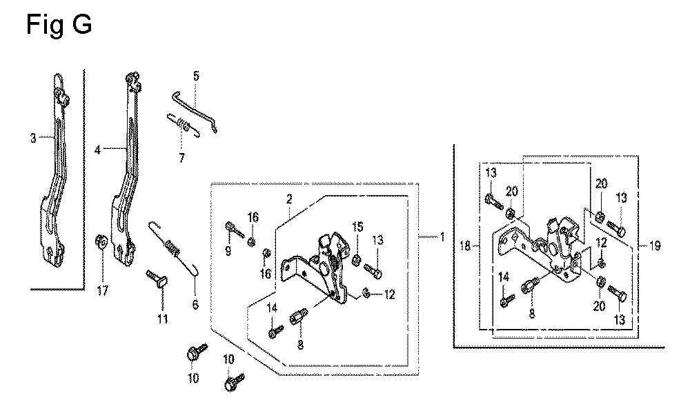 Fig-7 Diagram and Parts List for GX100U Type KRW2 Honda Engine