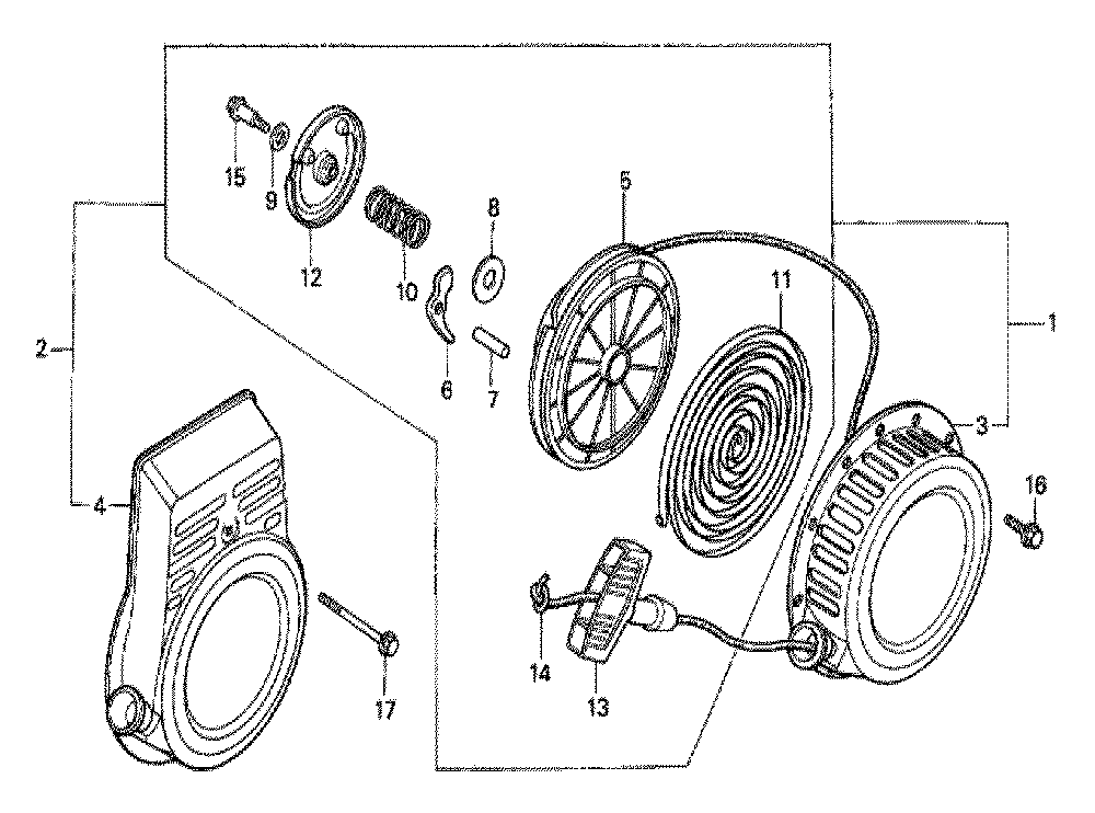 Fig-0 Diagram and Parts List for G100K1 Type S1 Honda Engine