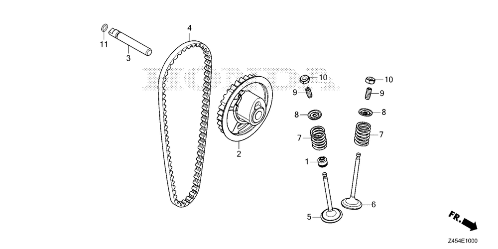 Camshaft Pulley Diagram and Parts List for EU3200I (Type  AN)(EBKJ-1000001 - 9999999) Honda Generator