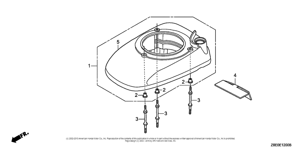 Fan Cover Diagram and Parts List for GSV190LA (typeGBH)(GJACA-1035731) Honda Engine
