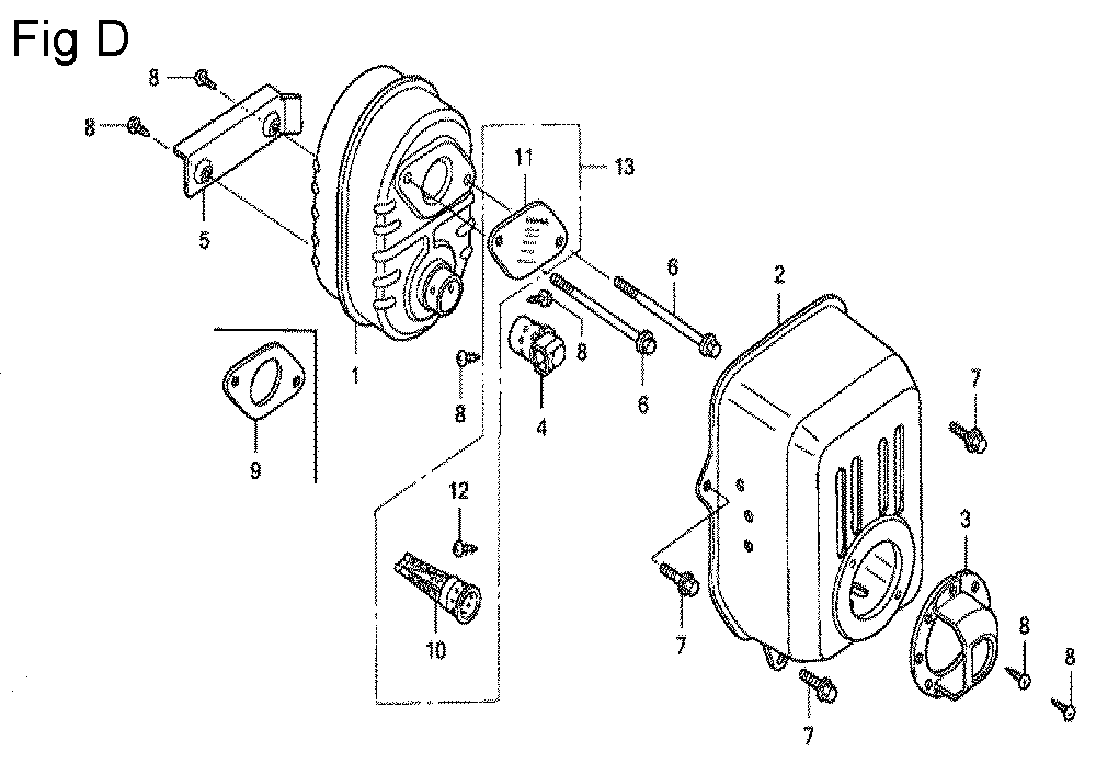 Fig-4 Diagram and Parts List for GC135 Type SHE Honda Engine