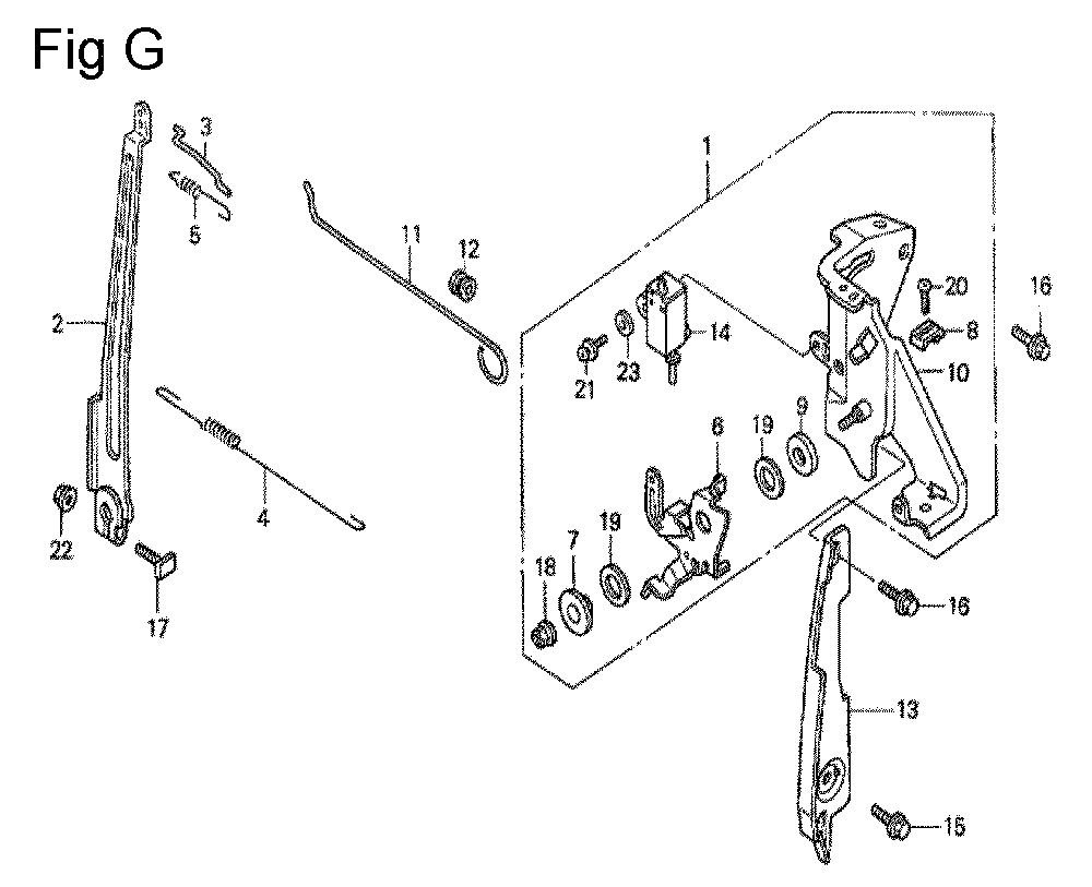 Fig-7 Diagram and Parts List for GS190A Type QBA1 Honda Engine