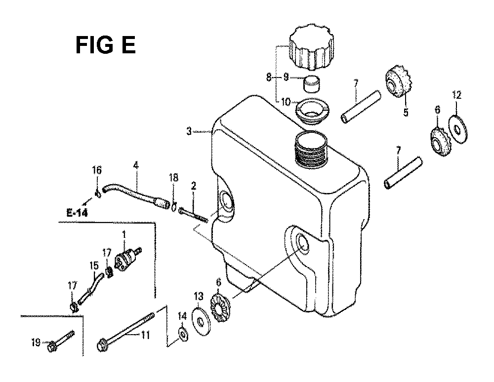 Fig-7 Diagram and Parts List for GXV340K1 Type DNE4 Honda Engine