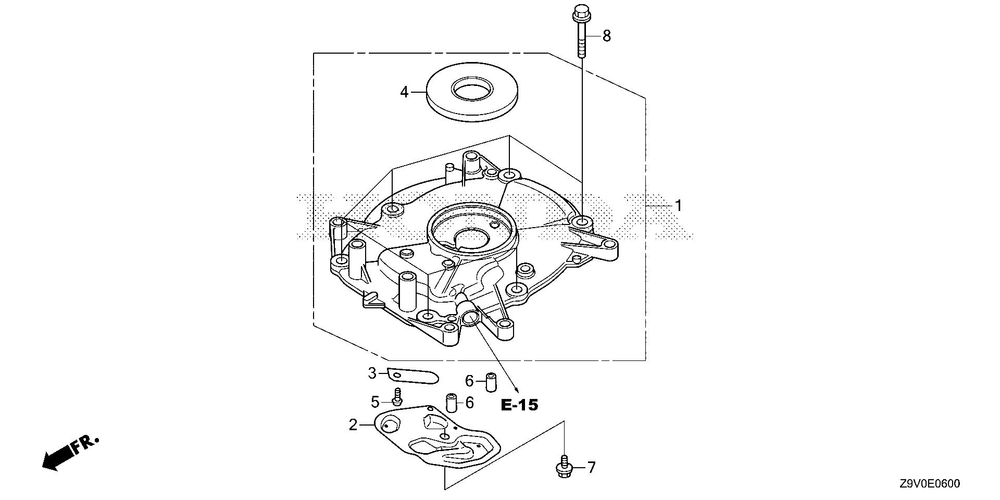 Crankcase Cover Diagram and Parts List for GCV200LA (Type G5BR)(GJAVA-1000001-9999999) Honda Engine