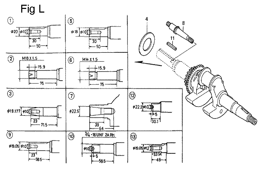 Fig-12 Diagram and Parts List for GC160A Type QFC Honda Engine