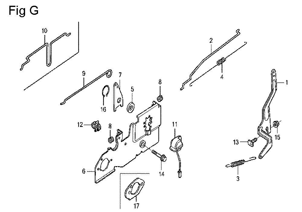 Fig-7 Diagram and Parts List for GCV160LA Type A1AF Honda Engine