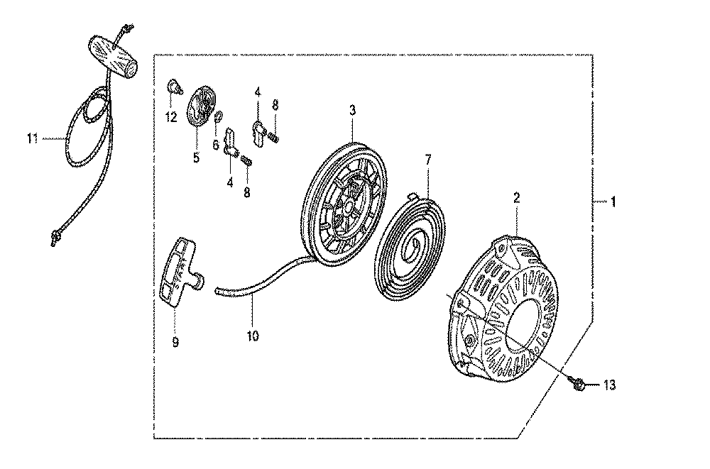Fig-0 Diagram and Parts List for GX120K1 Type WJ Honda Engine