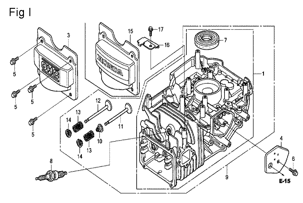 Fig-9 Diagram and Parts List for GCV160A Type BHH Honda Engine