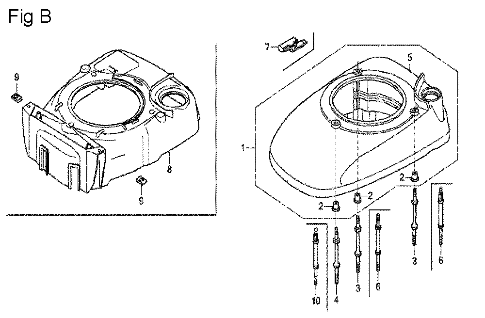 Fig-2 Diagram and Parts List for GCV190LA Type N1A Honda Engine