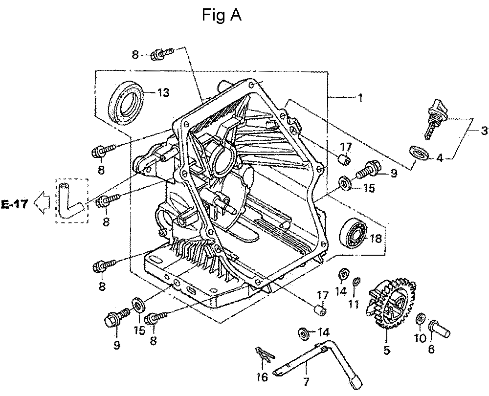 Fig-1 Diagram and Parts List for GC190A Type QHAF Honda Engine