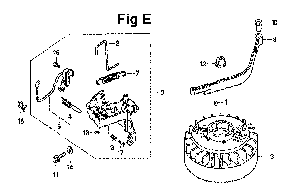 Fig-6 Diagram and Parts List for GXV160A1 Type A1T Honda Engine