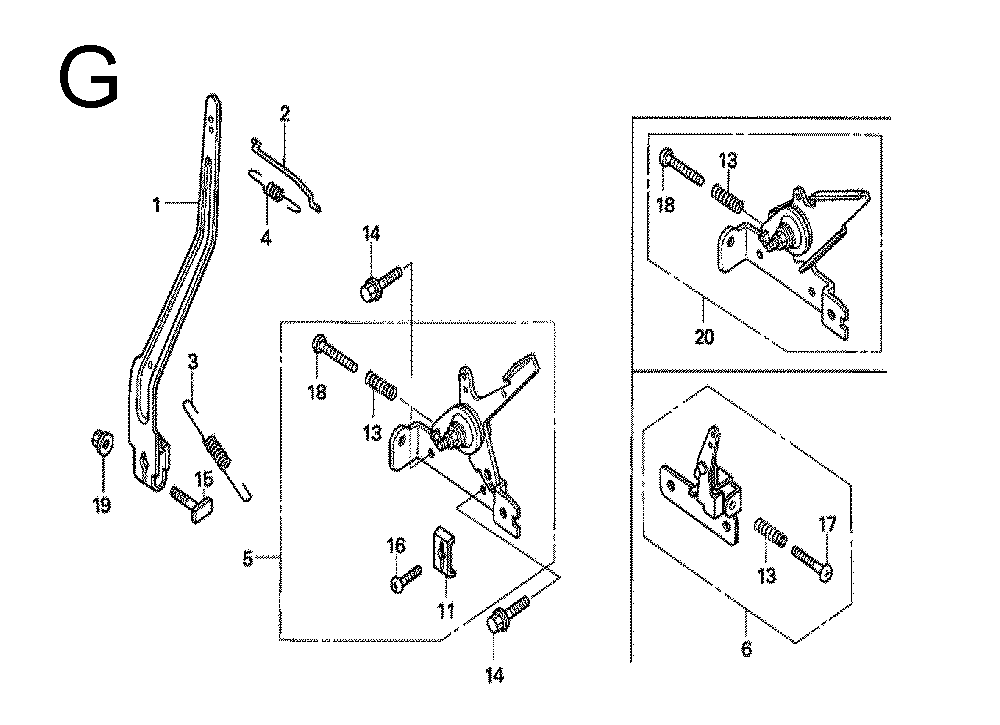 Fig-7 Diagram and Parts List for GX100 Type QA2 Honda Engine