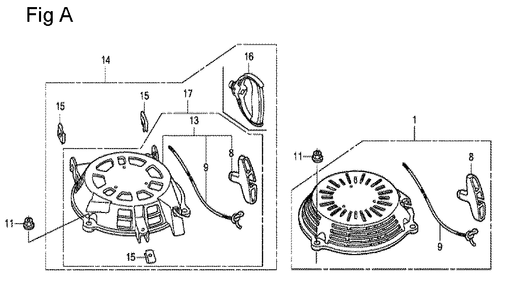 Fig-1 Diagram and Parts List for GCV160LA0 Type S1M Honda Engine