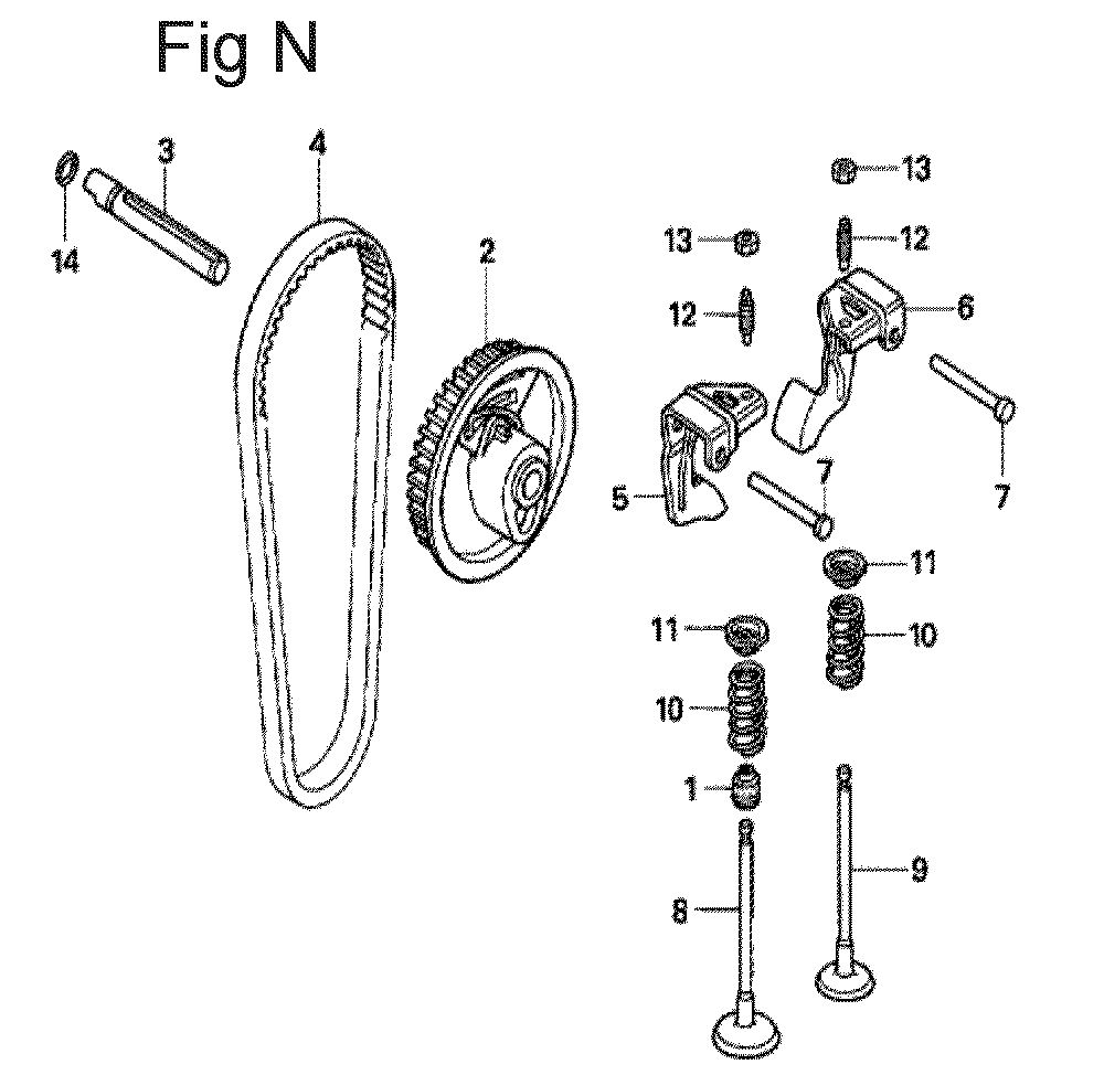 Fig-14 Diagram and Parts List for GX100U Type SE Honda Engine