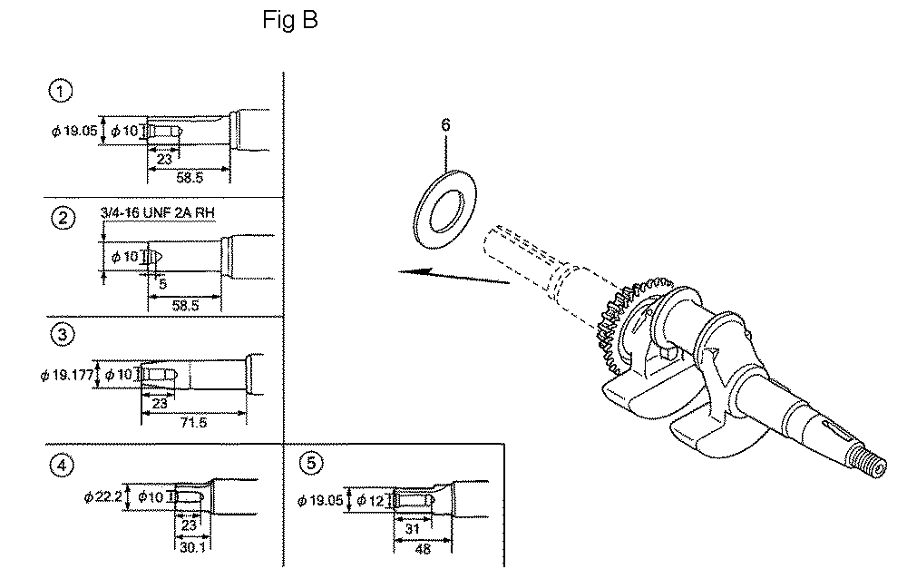 Fig-2 Diagram and Parts List for GC160LA Type QHA Honda Engine