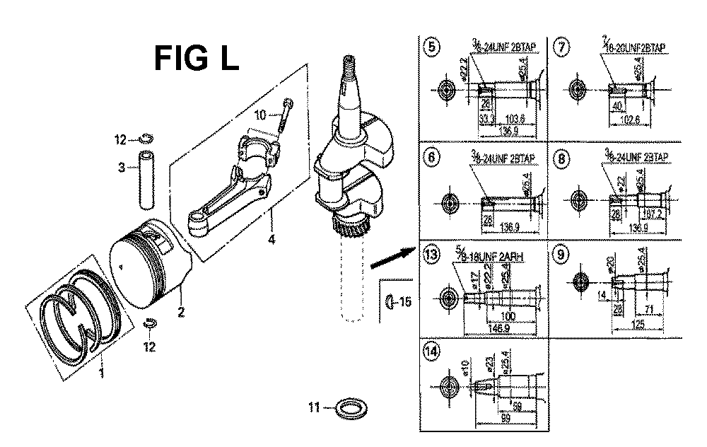 Fig-1 Diagram and Parts List for GXV160H2 Type N15 Honda Engine