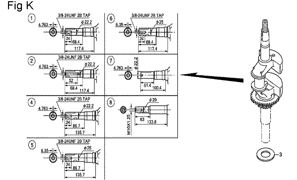 Fig-11 Diagram and Parts List for GCV135 Type N7E2 Honda Engine