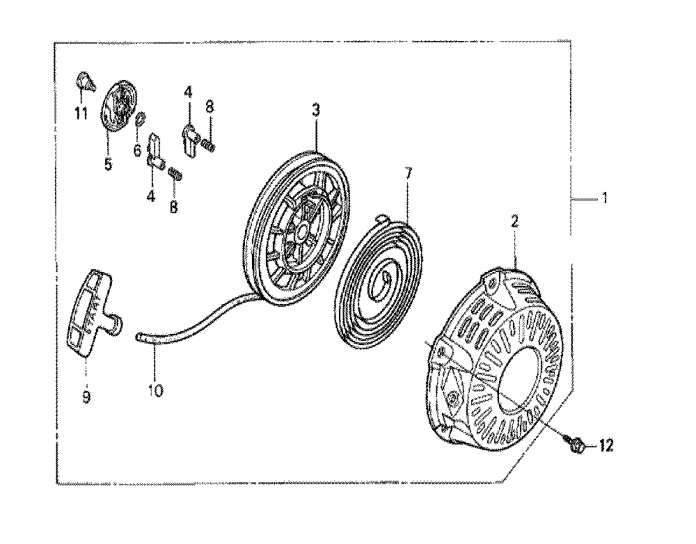 Fig-0 Diagram and Parts List for GX120K1 Type KRS6 Honda Engine
