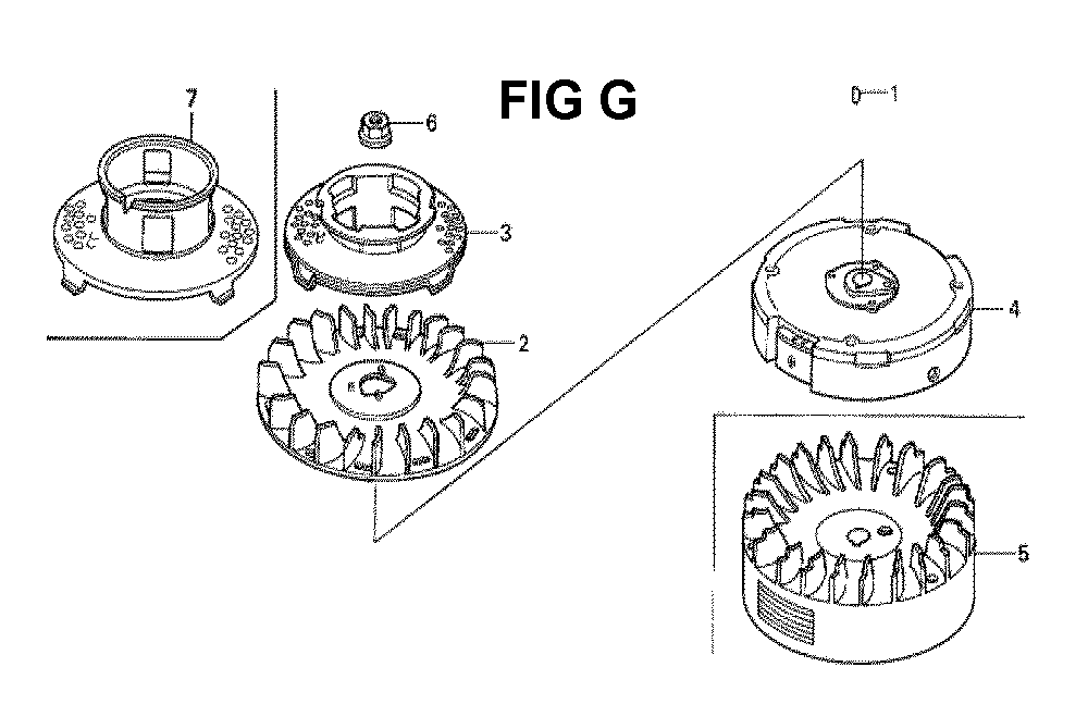 Fig-5 Diagram and Parts List for GXV160H2 Type N55 Honda Engine