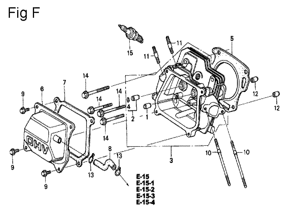 Fig-14 Diagram and Parts List for GX200 Type VX4P Honda Engine
