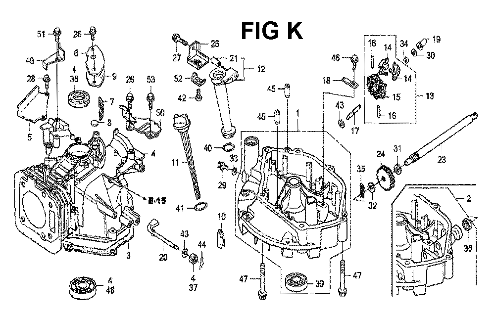 Fig-2 Diagram and Parts List for GXV160H2 Type SFE1 Honda Engine