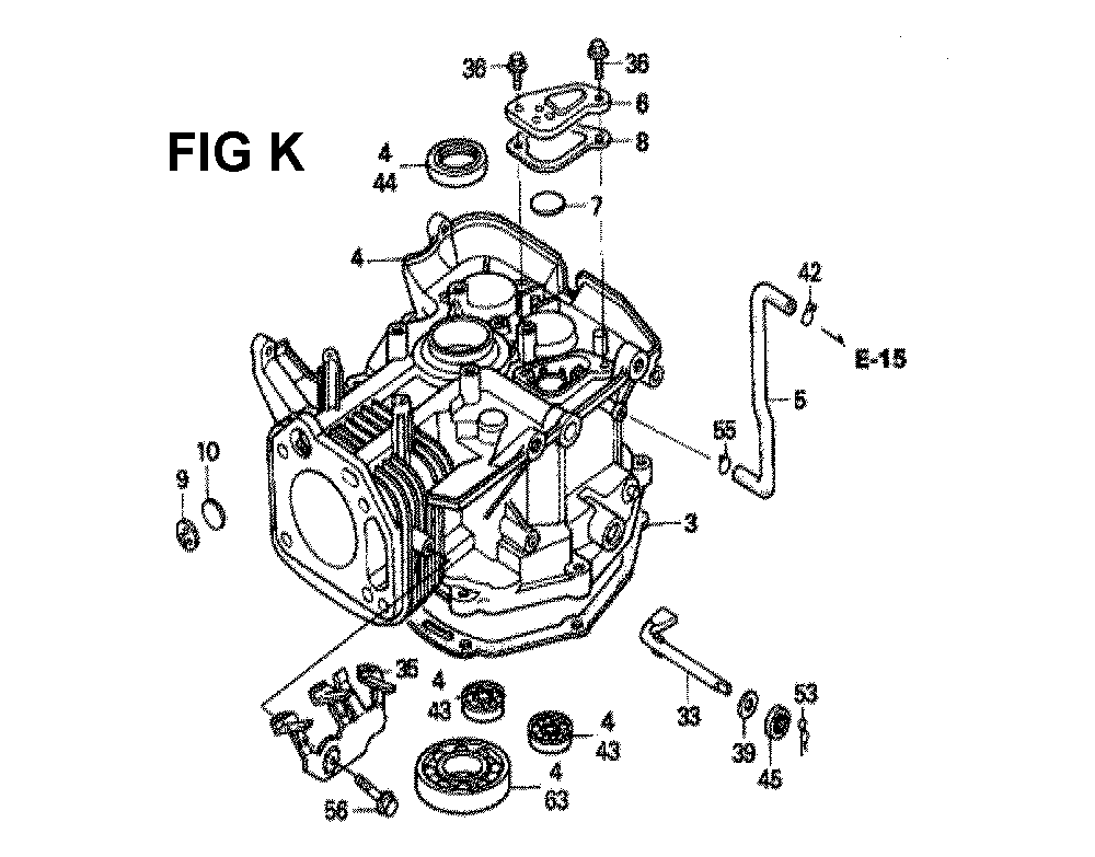 Fig-9 Diagram and Parts List for GXV340 Type DX2 Honda Engine