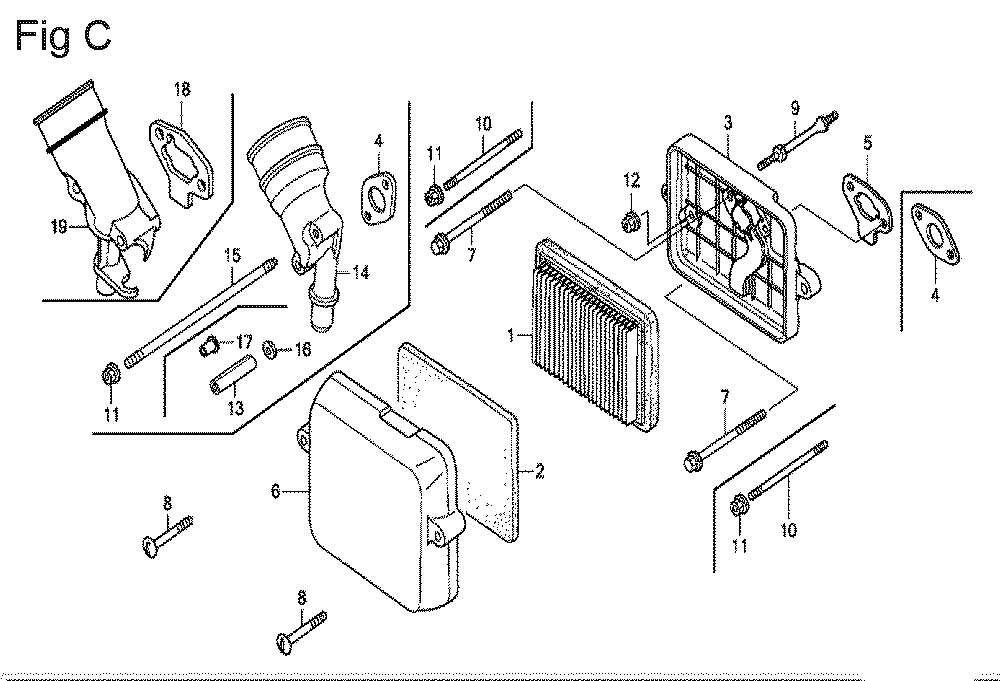 Fig-3 Diagram and Parts List for GX100U Type VEG Honda Engine