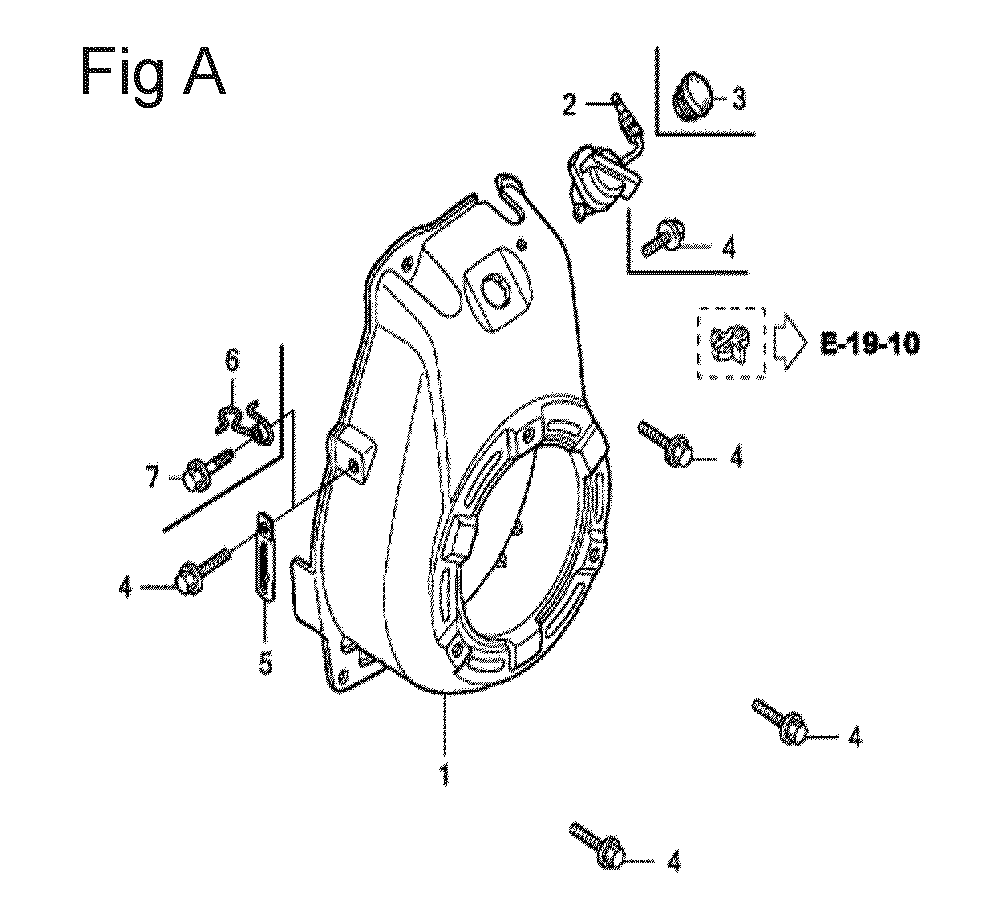 Fig-1 Diagram and Parts List for GX100U Type QE14 Honda Engine