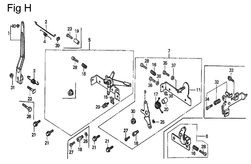 Fig-8 Diagram and Parts List for G100K2 Type SJ2 Honda Engine