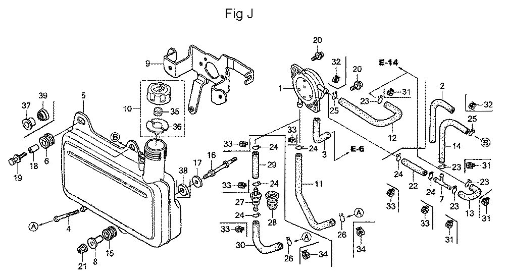 Fig-10 Diagram and Parts List for GC160 Type VXA Honda Engine
